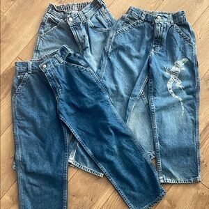 Lot of kids vintage blue jeans